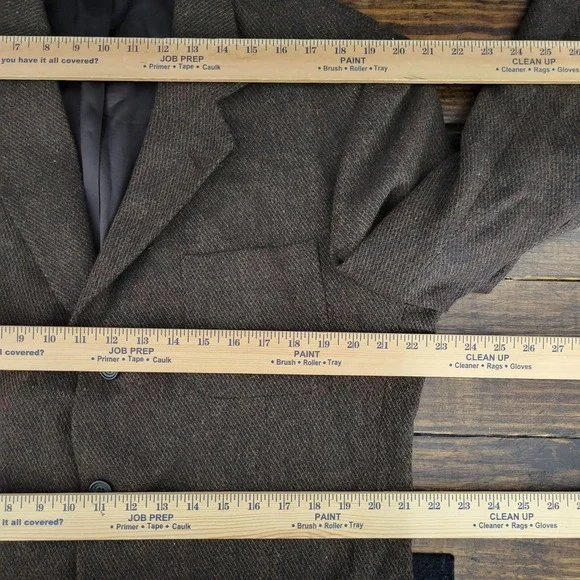 Casual Options Men's Sport Coat Blazer Three Button Brown Tweed‎ Wool Size 44R